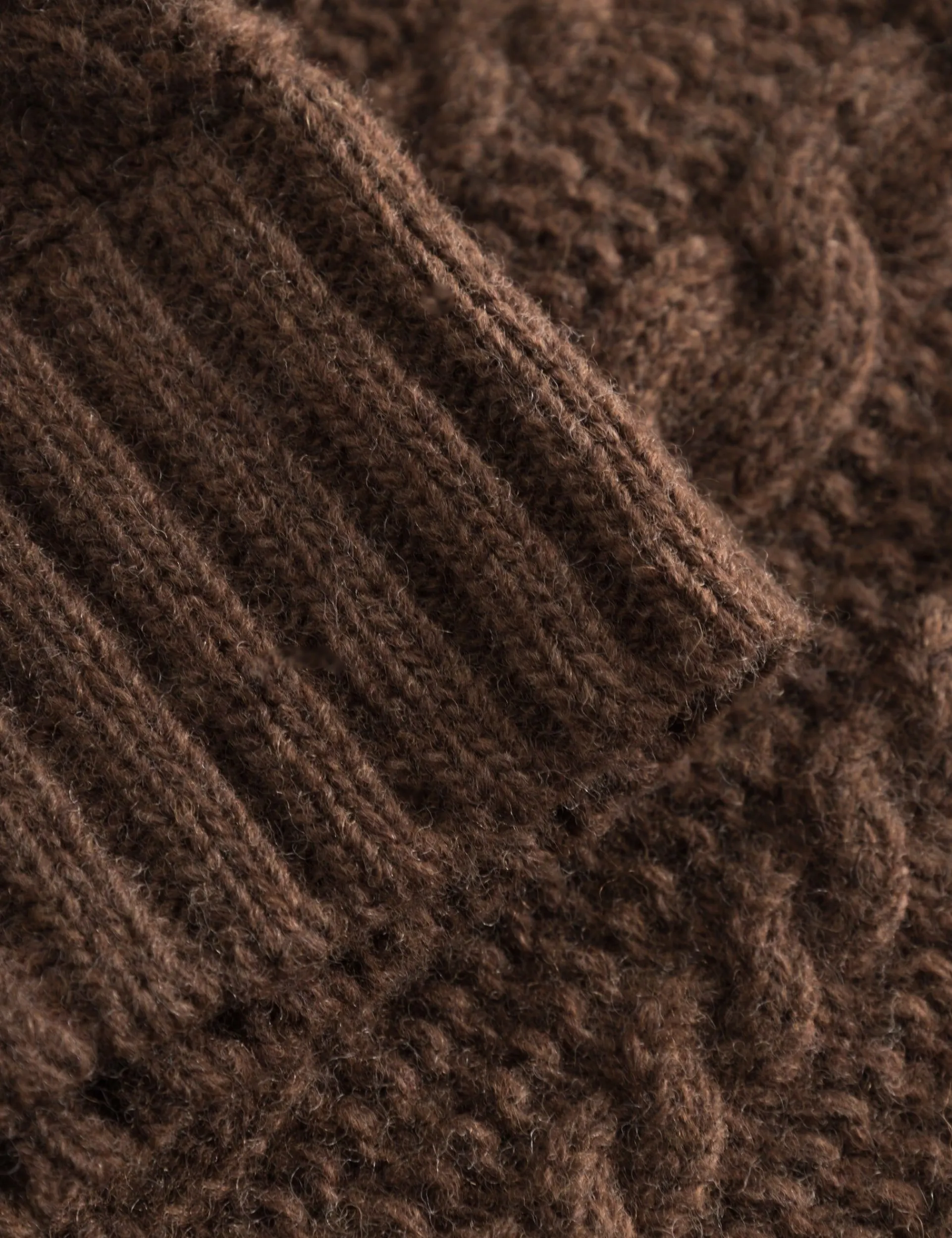 Men Forét Accessories-Top Cable Beanie-Brown