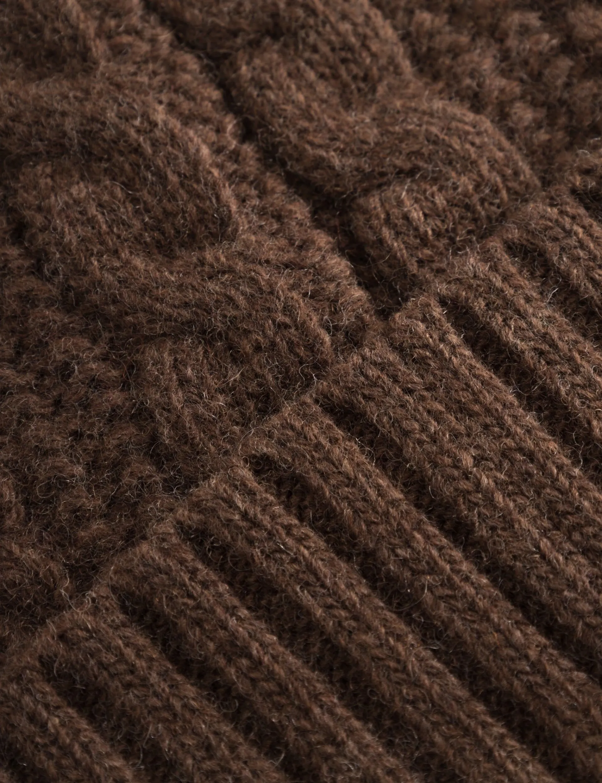Men Forét Accessories-Top Cable Beanie-Brown