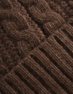 Men Forét Beanies-Top Cable Beanie-Brown
