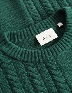 Men Forét Knitwear-Tundra Wool Cable Knit-Dark Green