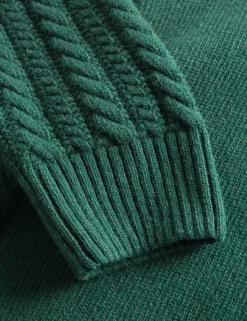 Men Forét Knitwear-Tundra Wool Cable Knit-Dark Green
