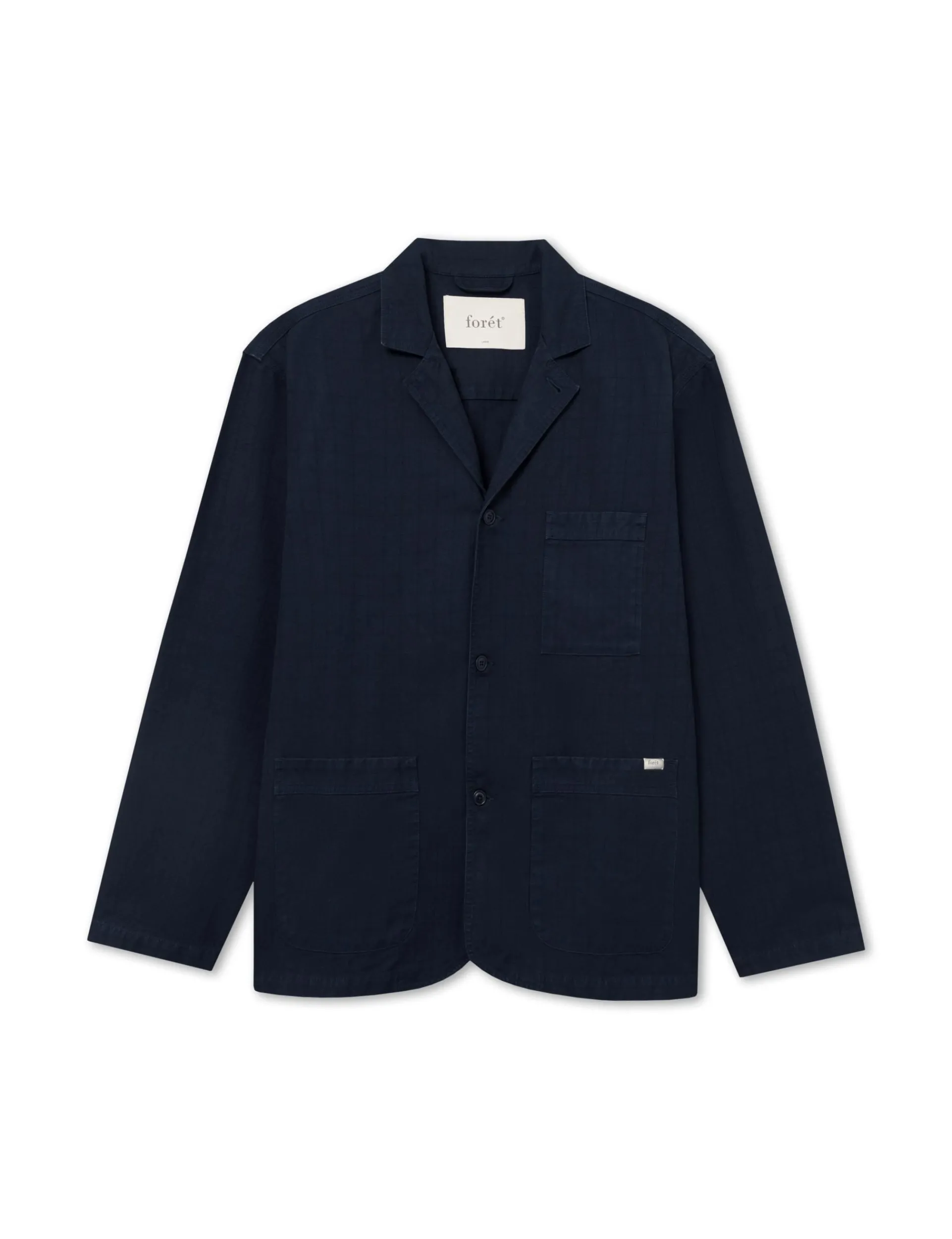 Men Forét Overshirts-Valley Unconstructed Blazer-Navy