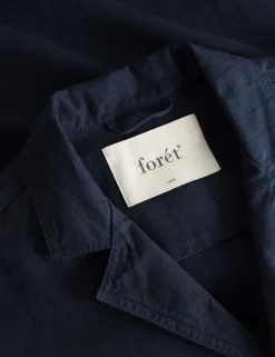 Men Forét Overshirts-Valley Unconstructed Blazer-Navy