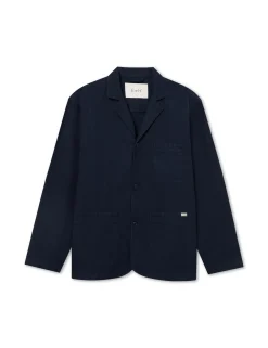 Men Forét Shirts-Valley Unconstructed Blazer-Navy