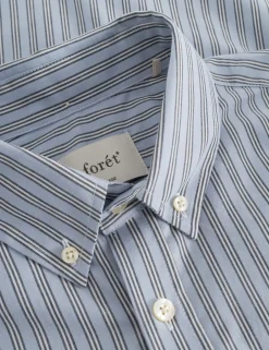 Men Forét Shirts-Vision Shirt-Light Blue/Navy