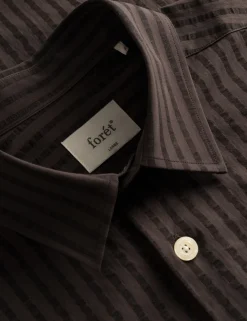 Men Forét Shirts-Vole Seerscuker Ss Shirt-Deep Brown