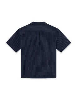 Men Forét Shirts-Vole Seerscuker Ss Shirt-Navy