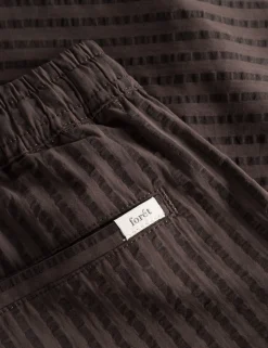 Men Forét Shorts-Vole Seersucker Shorts-Deep Brown