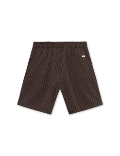 Men Forét Shorts-Vole Seersucker Shorts-Deep Brown
