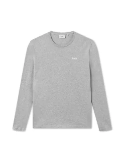Men Forét T-Shirts-Wind Longsleeve-Light Grey Mel