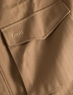 Men Forét Jackets-Yoke Field Jacket-Khaki